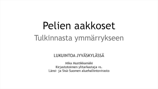 Mika Mustikkamäki: Pelien aakkoset - Kirjastokaista